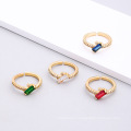 Shangjie Oem anillo Open Resizable регулируемые кольца геометрические кристаллические цирконы кольца индийские пальцы красочные золотые кольца